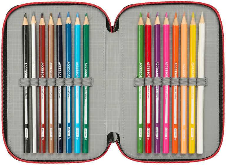 Safta Marvel Spiderman Miles Morales triple pencil case 37pcs