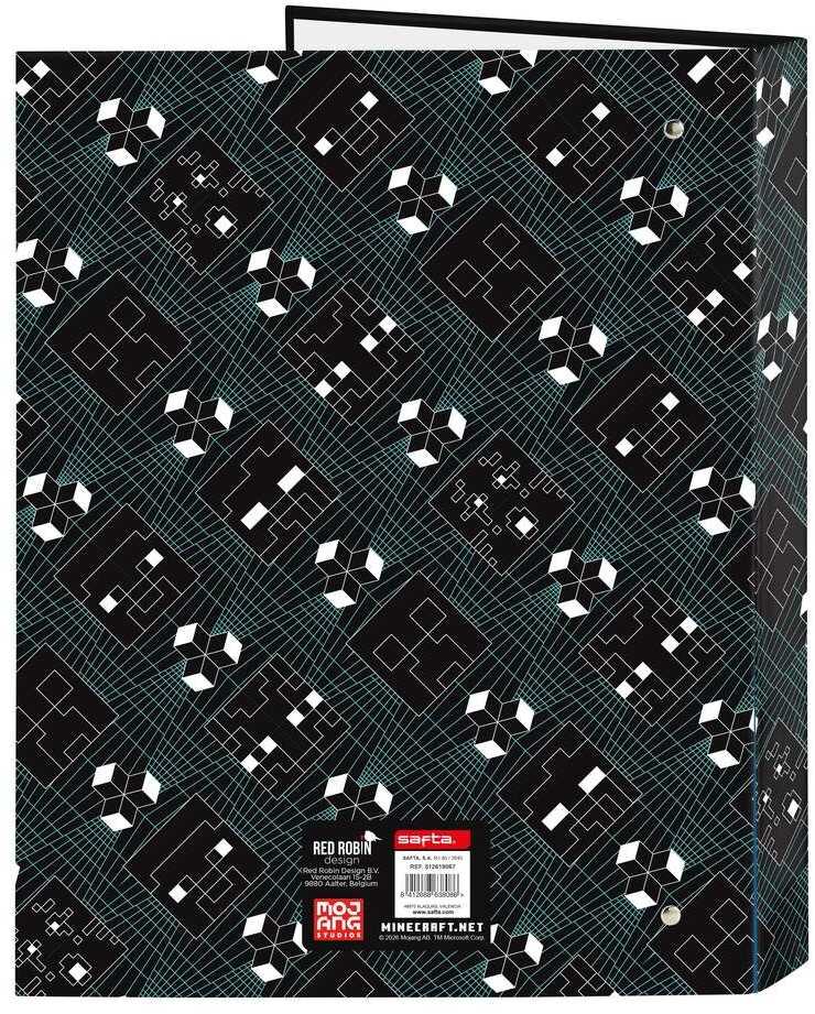 Safta Minecraft Screen A4 cardboard 4 rings binder