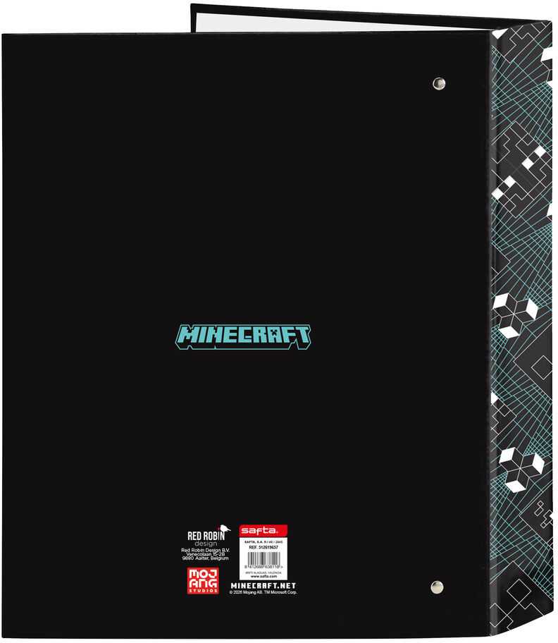 Safta Minecraft Screen A4 cardboard 4 rings binder