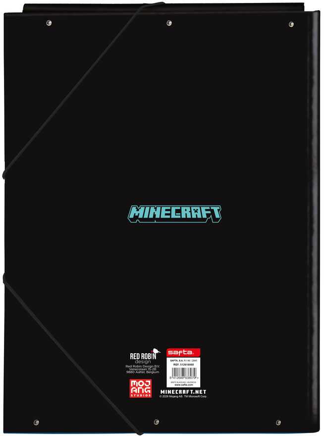 Safta Minecraft Screen A4 cardboard binder with flaps