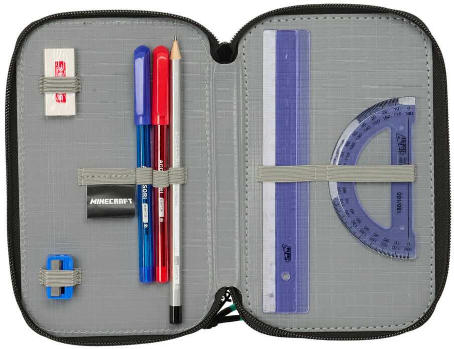 Safta Minecraft Screen triple pencil case 37pcs