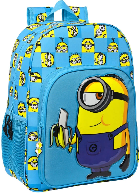 Safta Mokyklinis krepšys Minions Minionstatic Mėlyna (33 x 42 x 14 cm)
