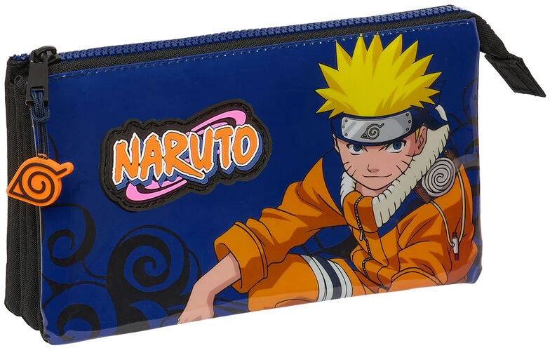 Safta Trigubas penalas Naruto Ninja Mėlyna Juoda 22 x 12 x 3 cm