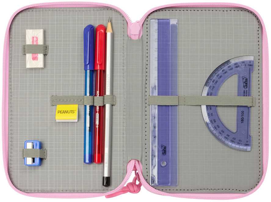 Safta Snoopy triple pencil case 37pcs