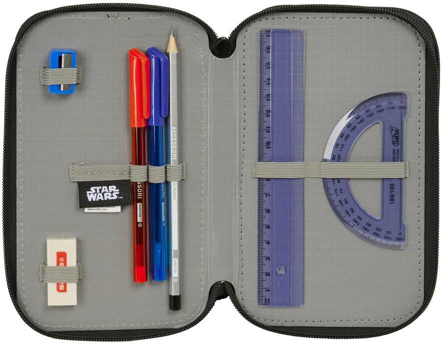 Safta Star Wars Mandalorian & Grogu triple pencil case 37pcs