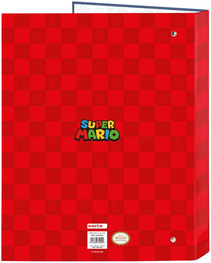 Safta Super Mario A4 cardboard 4 rings binder