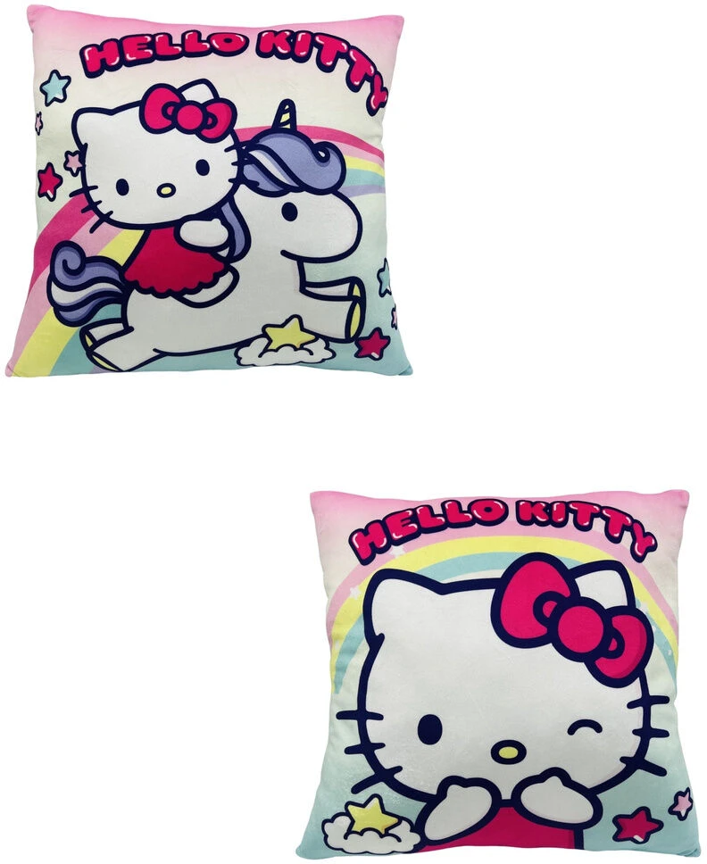 Hello Kitty pagalvėlės su vienaragio ir vaivorykštės piešiniu