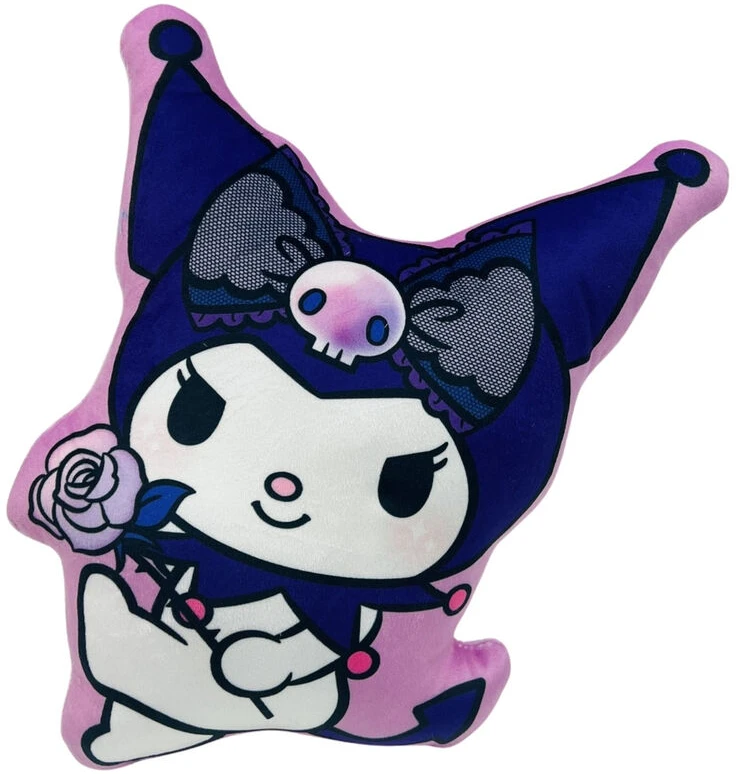 Kuromi personažo 3D pagalvėlė su rože