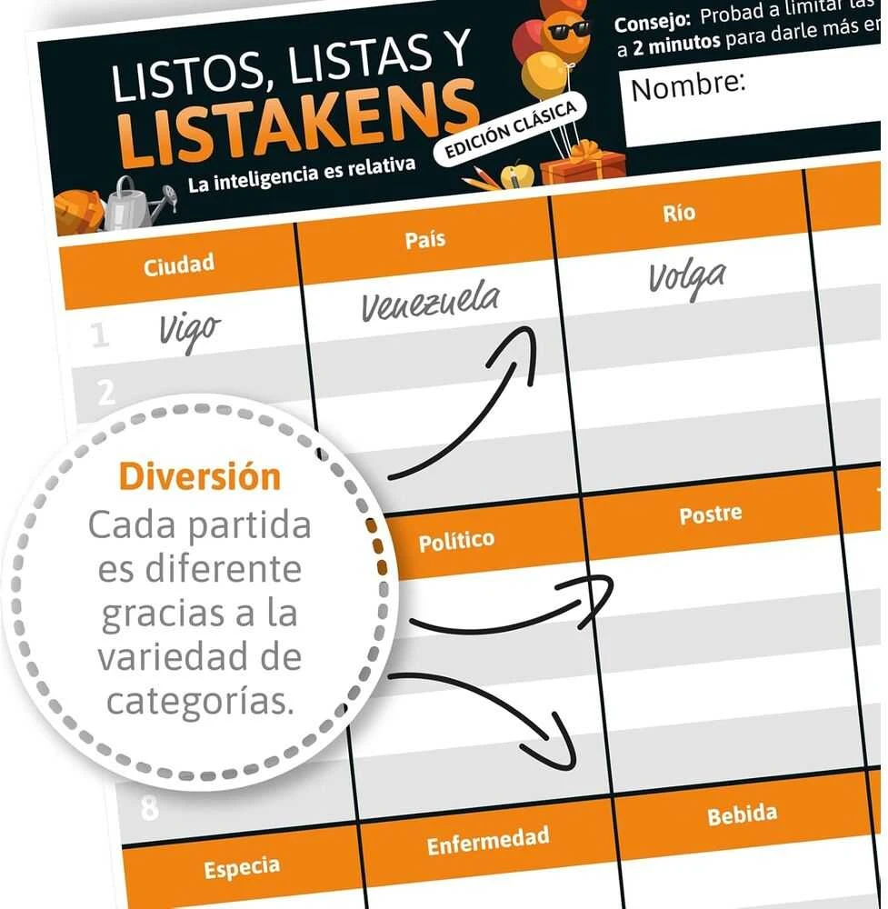 Sd Games Spanish Listos Listas y Listakens board game