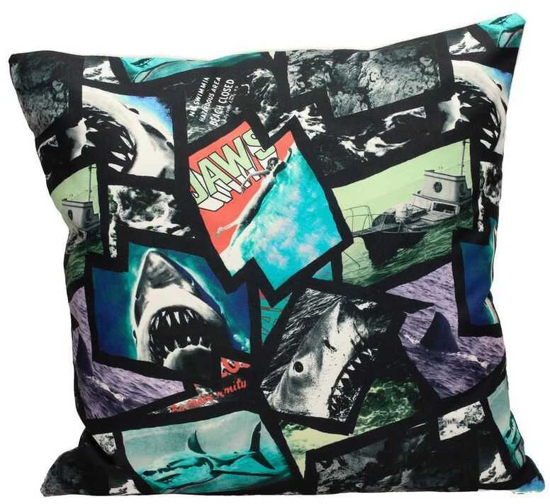 Jaws filmų koliažo pagalvėlė