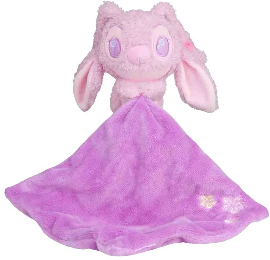 Angel pliušinis žaislas su violetine antklodele