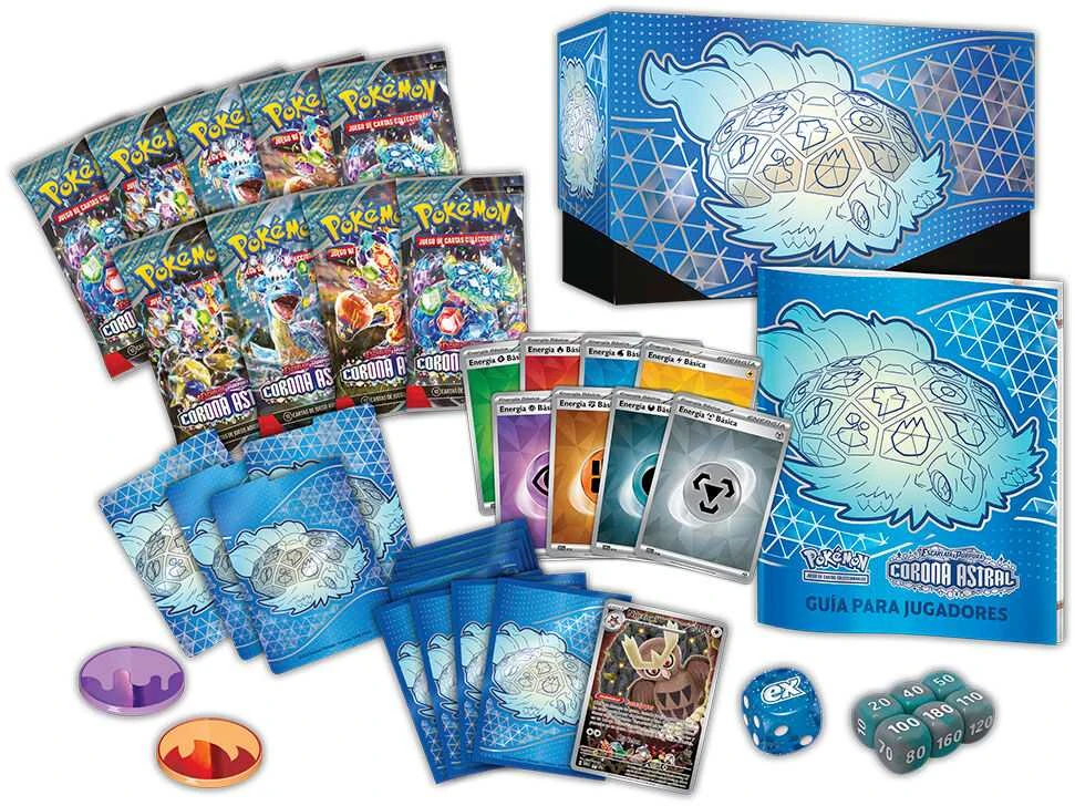 Ispaniško Pokemono Scarlet ir Violetinės Astral Crown elito treniruoklio dėklas