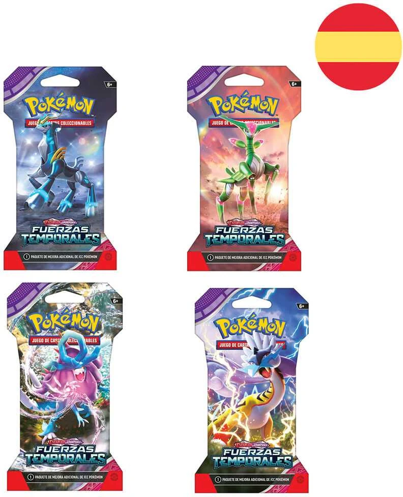 Spanish Pokemon Scarlet & Violetinė Temporary Forces collectible card game envelope