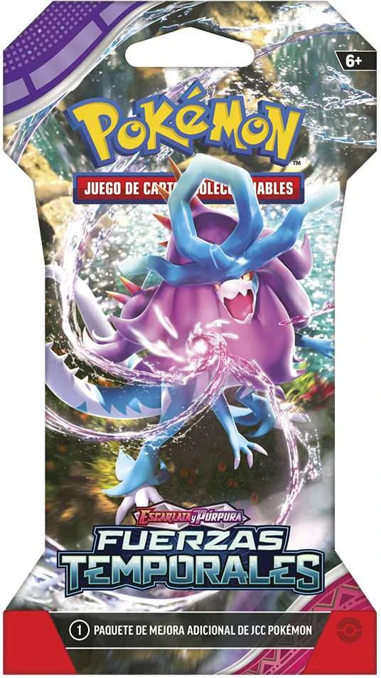 Spanish Pokemon Scarlet & Violetinė Temporary Forces collectible card game envelope