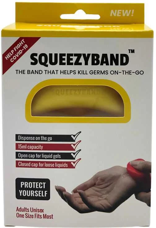 Squeezyband Geltona Adjustable Gel Dispenser Adult Bracelet