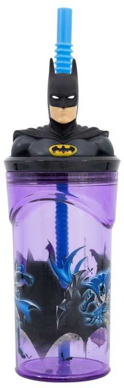 STOR Batman 3D puodelis - gertuvė su šiaudeliu, 360 ml
