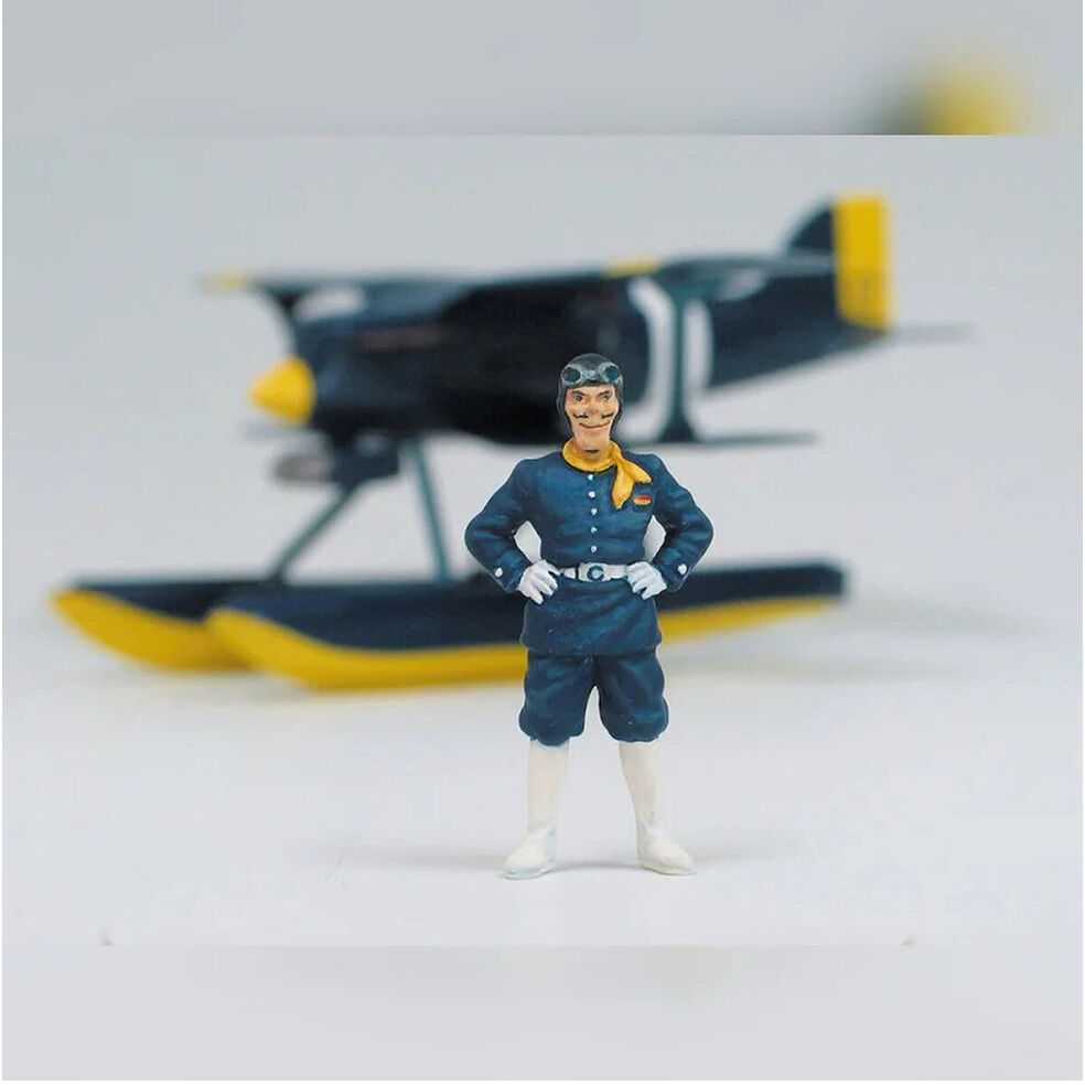 Studio Ghibli Porco Rosso Curtiss R3C-0 Seaplane modelis kit + Donald Curtis figure