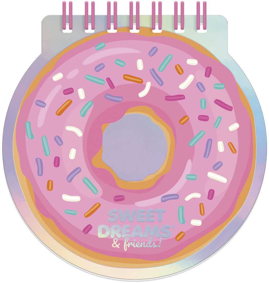 KIDS Rinkinys Kreatywny Notes Donut 4 Markery Naklejki Dla Dzieci 4+ Sweet Dreams / Kl11700 (SB12227)