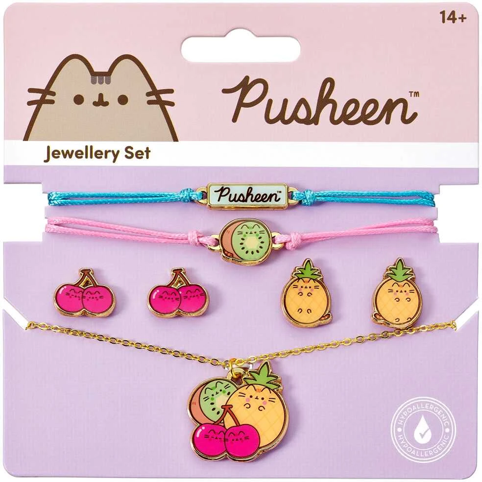 The Carat Shop Pusheen Set Necklace + bracelets + earrings