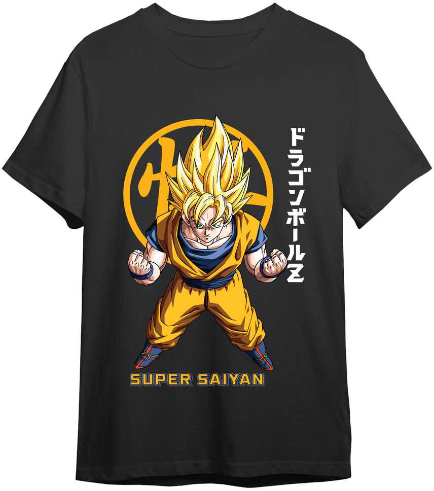 Toei Animation Dragon Ball Z Goku Super Saiyan Kanji adult t-shirt