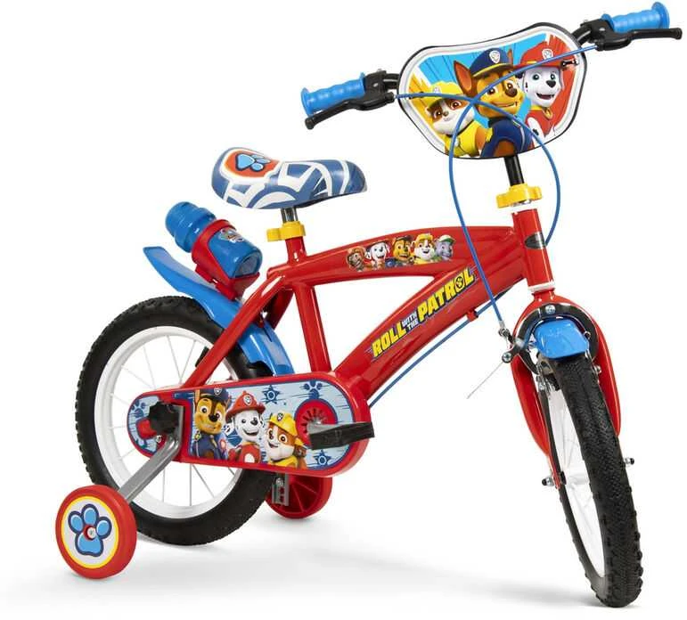 Raudonas Paw Patrol dviratis 14 colių su gertuve