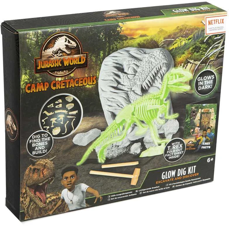 Universal Studios RMS Jurassic World fosilijų kasimo rinkinys, šviečiantis tamsoje dinozauras