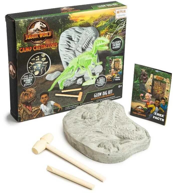 Universal Studios RMS Jurassic World fosilijų kasimo rinkinys, šviečiantis tamsoje dinozauras