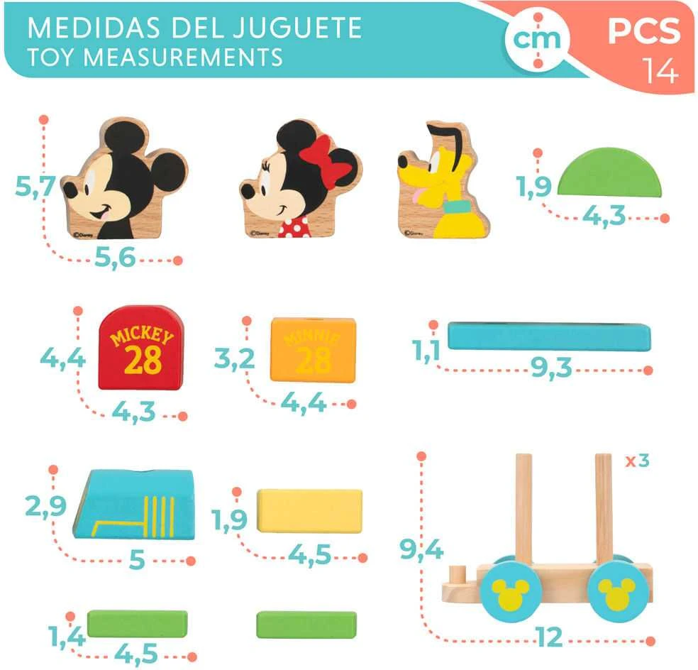 Woomax Traukinys Mickey & Minnie 14 pcs 34 cm (18+ mėnesių)