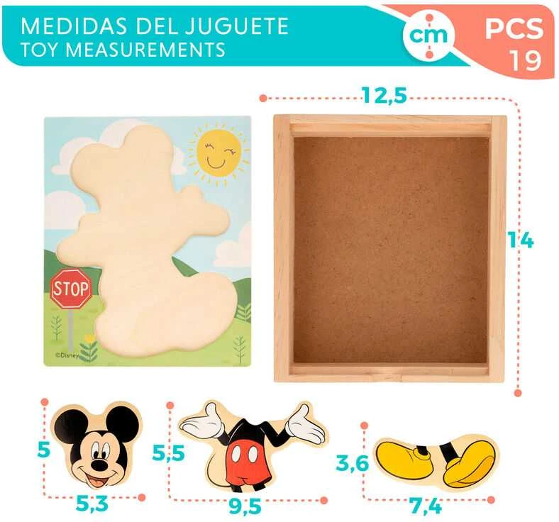 Dėlionė Woomax Vaikiška medinė puzlė Disney Medžio (19 pcs)