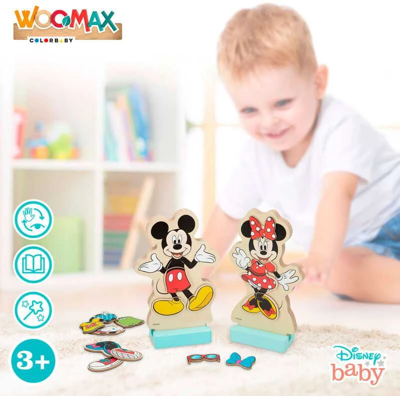 Woomax Disney Minnie dresses wooden magnetic set