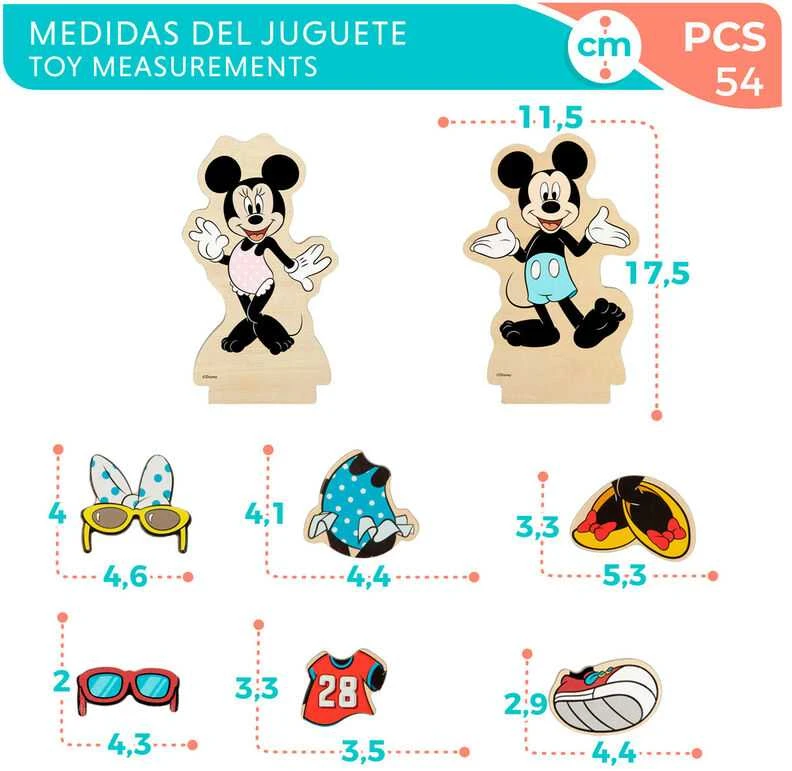 Woomax Disney Minnie dresses wooden magnetic set