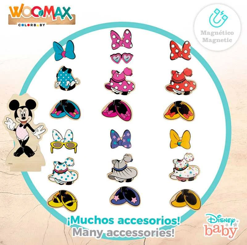Woomax Disney Minnie dresses wooden magnetic set