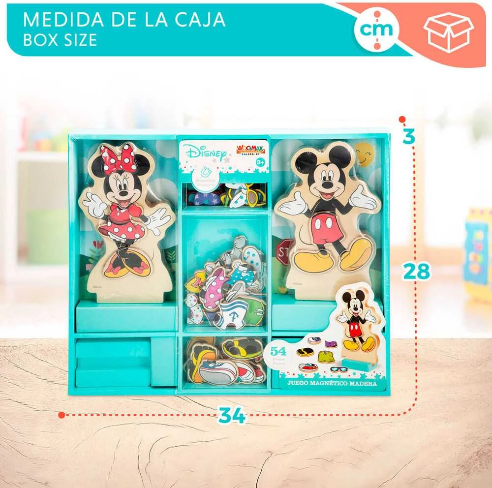 Woomax Disney Minnie dresses wooden magnetic set