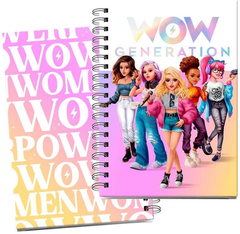 Kids Euroswan Vaikams skirtas „WoW Generation“ licencijavimo sąsiuvinis kietais viršeliais, A5 formato, 80 puslapių, WOW00001