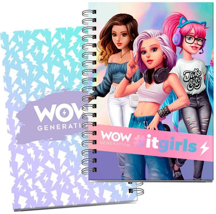 Kids Euroswan Vaikams skirtas „WoW Generation“ licencijavimo sąsiuvinis kietais viršeliais, A5 formato, 80 puslapių, WOW00001