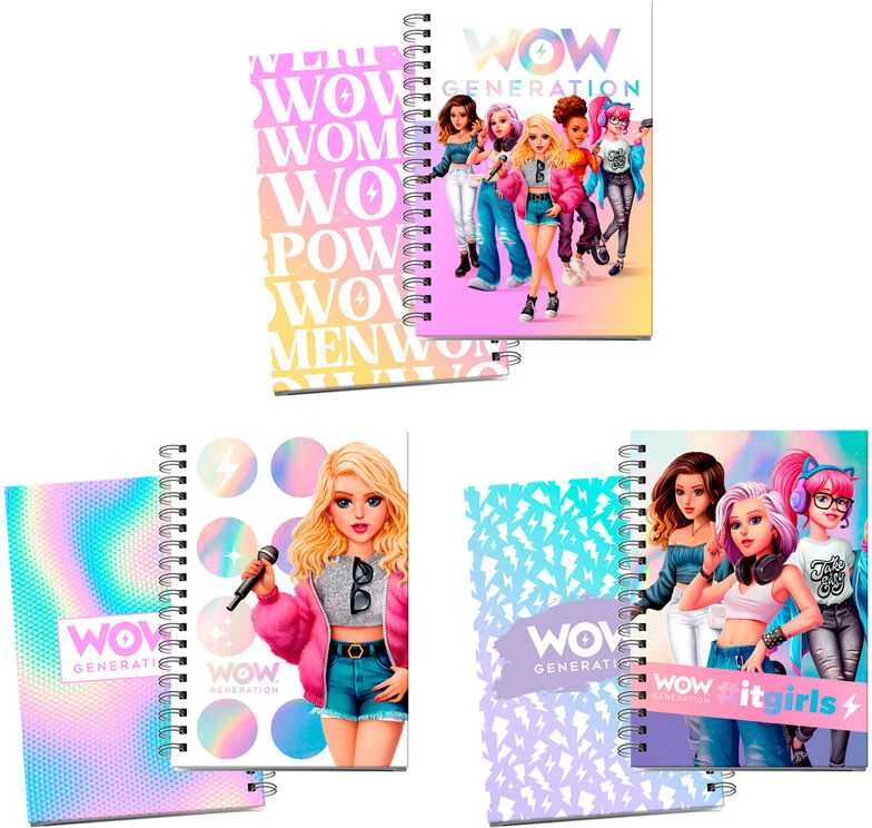 Kids Euroswan Vaikams skirtas „WoW Generation“ licencijavimo sąsiuvinis kietais viršeliais, A5 formato, 80 puslapių, WOW00001