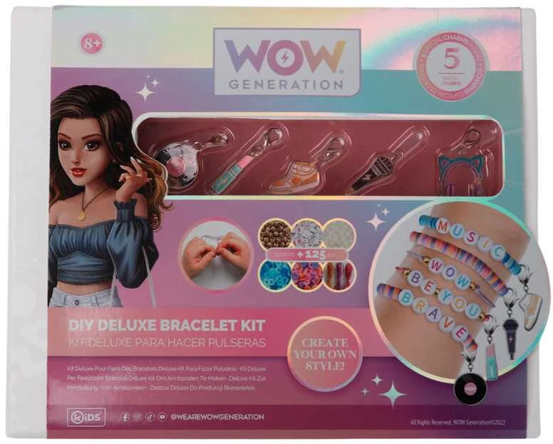 Kids Euroswan Hiszpania WoW Generation Creative Rinkinys Deluxe su 5 metaliniai pakabukai apyrankėms WOW00005