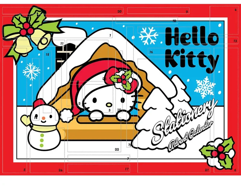 Hello Kitty advento kalendorius su sunumeruotais langeliais