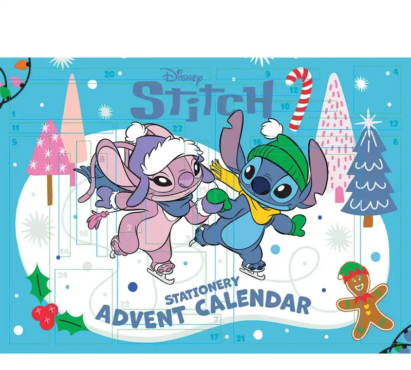 Stitch advento kalendorius su numeruotais langeliais