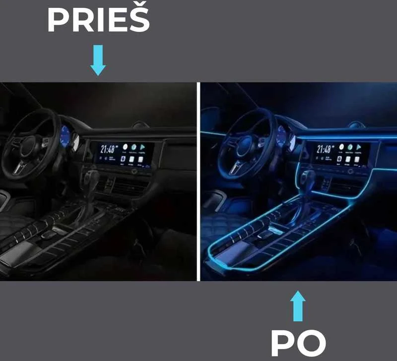 Automobilio salono apšvietimo LED juosta, 5 m