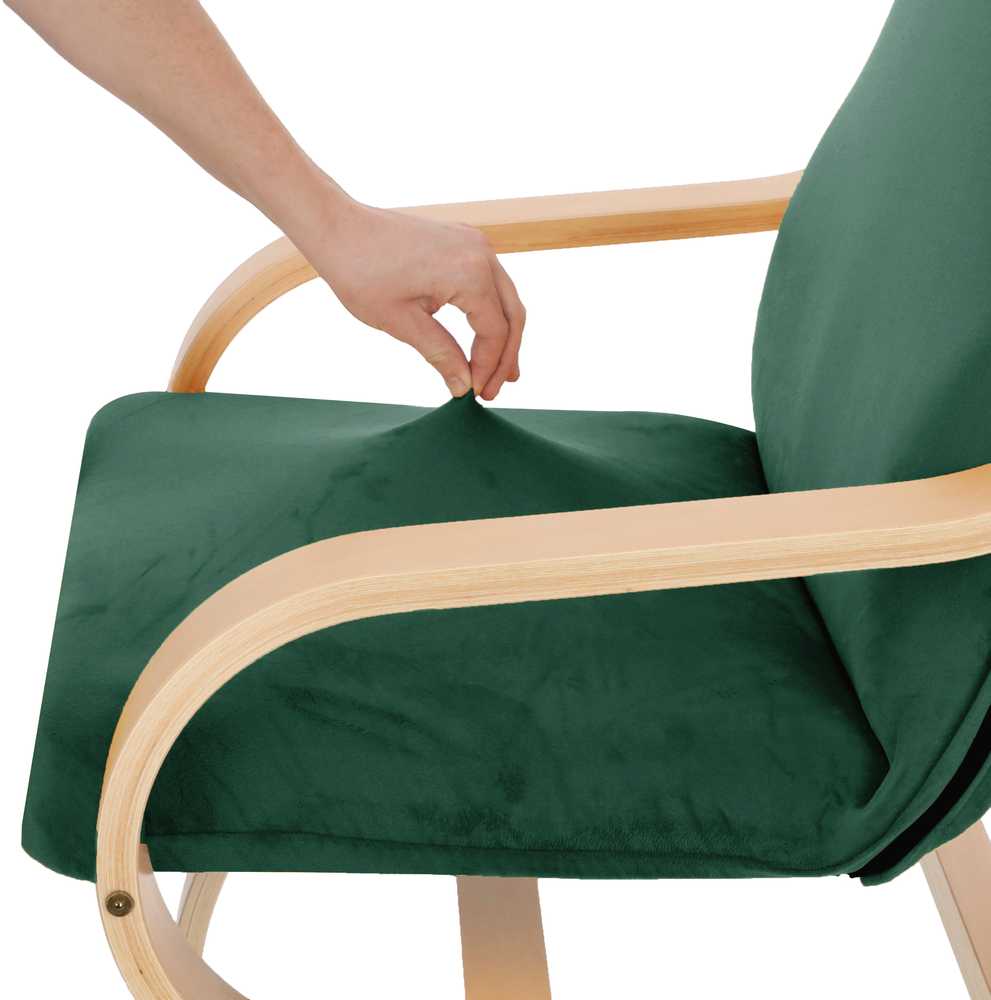 Elastingas žalias fotelio užvalkalas