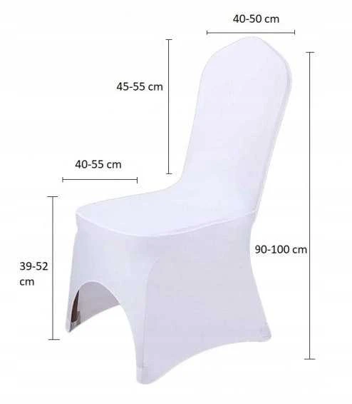 Elastingi balti kėdžių užvalkalai 250 g/m², 10 vnt.