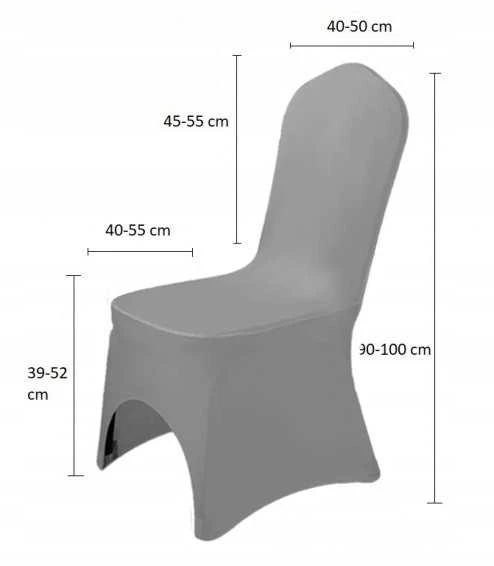 Elastingi pilki kėdžių užvalkalai šventėms, 10 vnt.