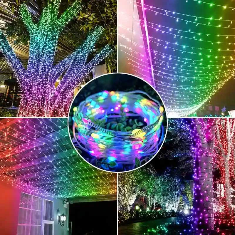 Išmani telefonu valdoma kalėdinių LED lempučių girlianda (100 LED)