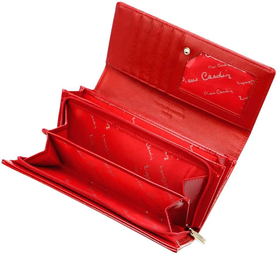 Moteriška piniginė Pierre Cardin 07 SHINY 121 raudona