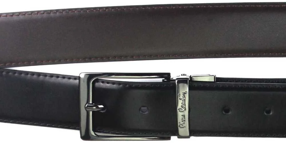 Natūralios odos dvipusis diržas Pierre Cardin FWJX5 DOUBLE Juodas/Brown, 120 cm