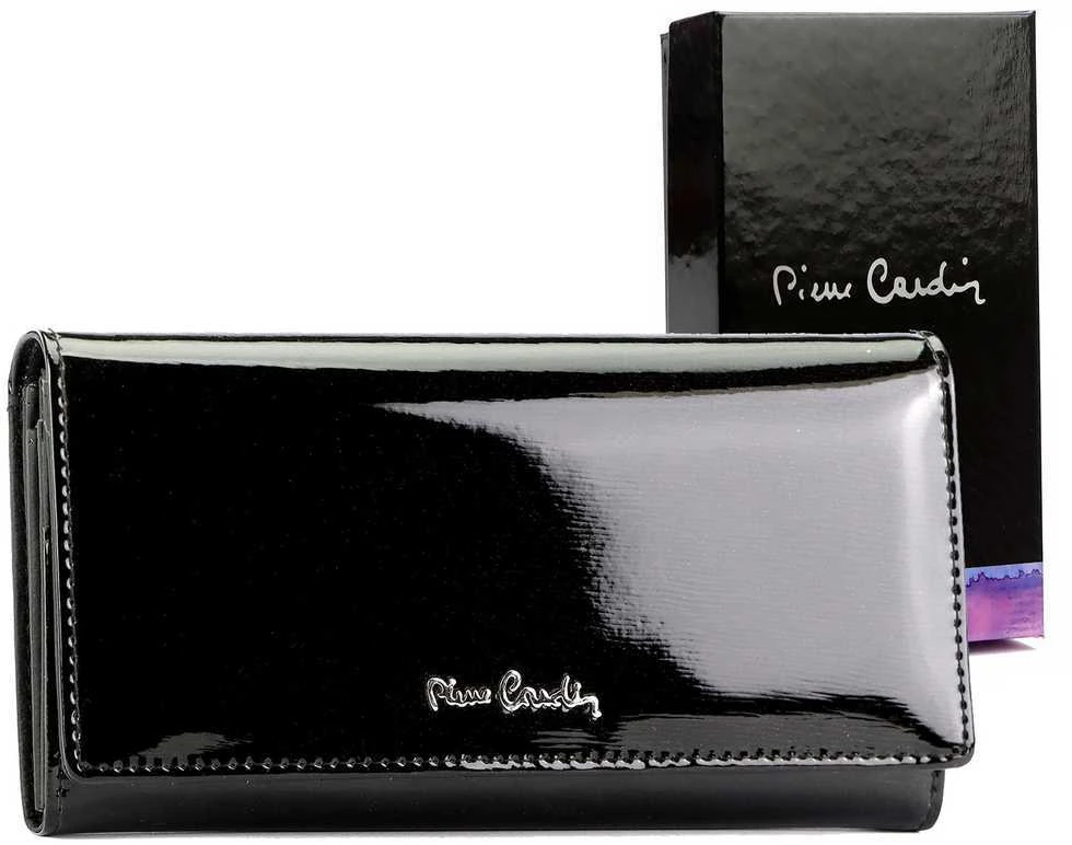 Natūralios odos moteriška piniginė Pierre Cardin 05 LINE 100, juoda