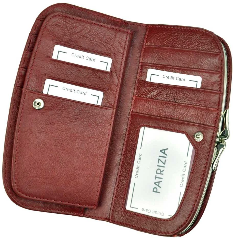 Natūralios odos moteriška piniginė RFID Patrizia CB-123, raudona
