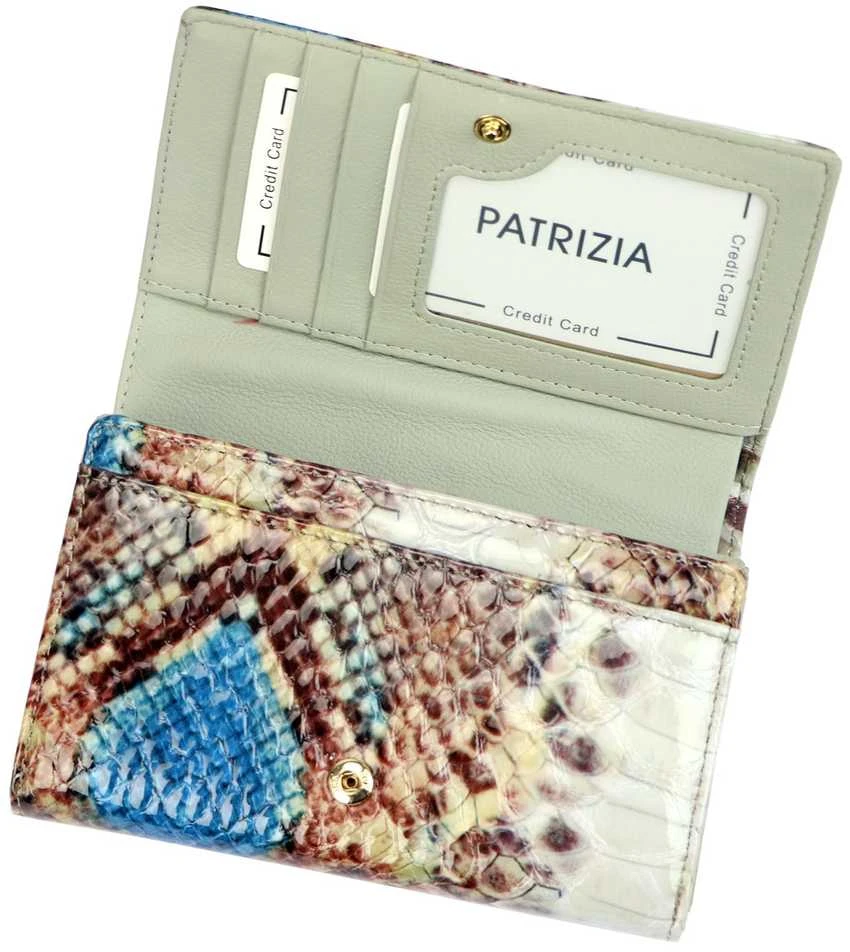 Natūralios odos moteriška piniginė RFID Patrizia VL-112, mėlyna