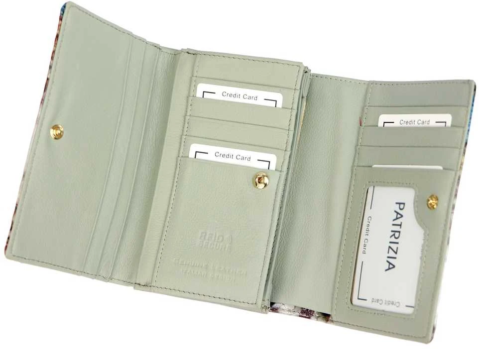 Natūralios odos moteriška piniginė RFID Patrizia VL-112, mėlyna